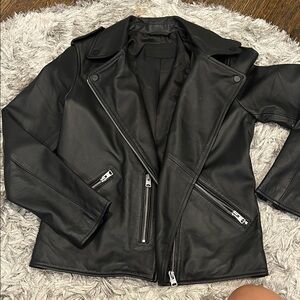 All Saints Black Leather Biker Jacket